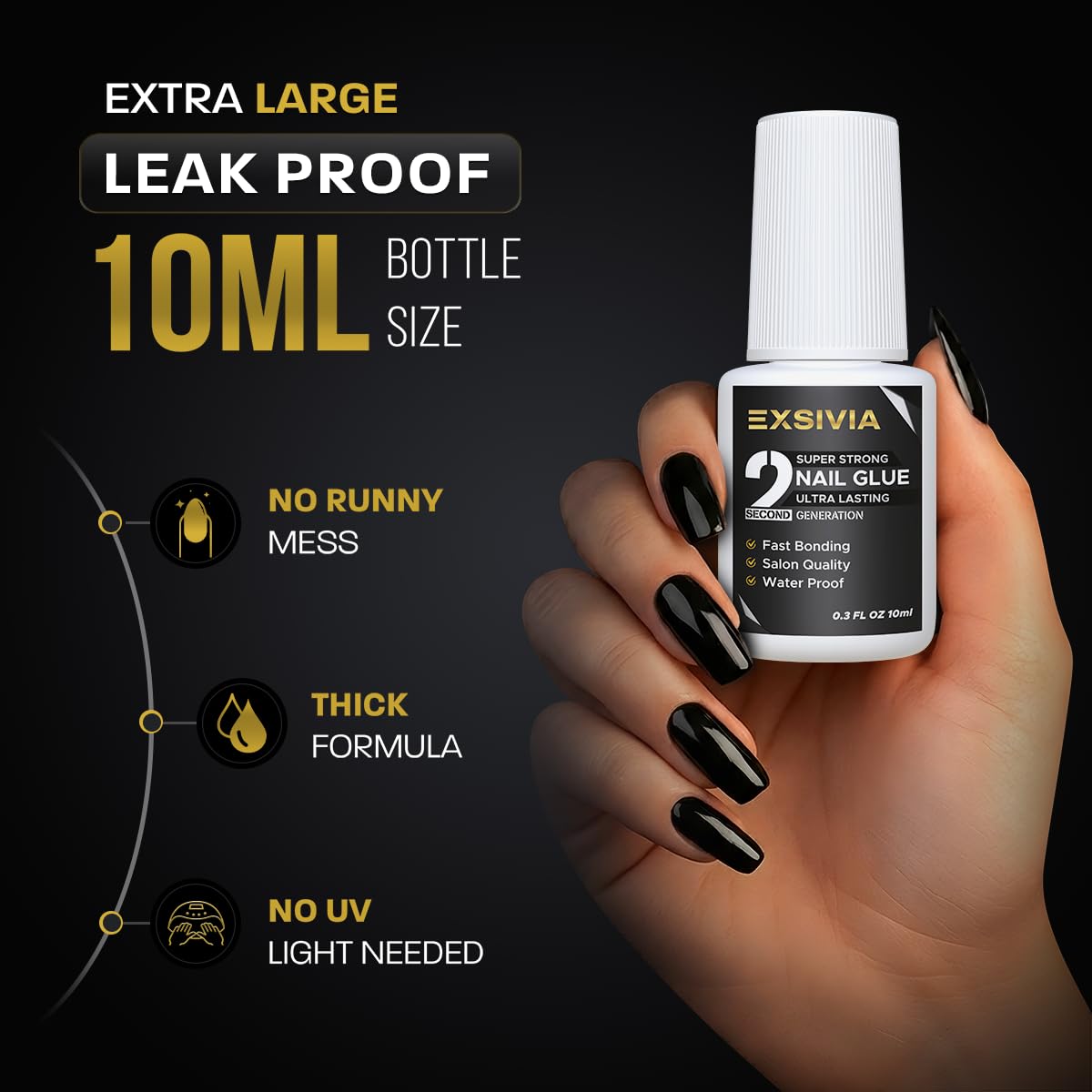 HEMA-Free Extra Strength Nail Glue — 10ml Brush-On