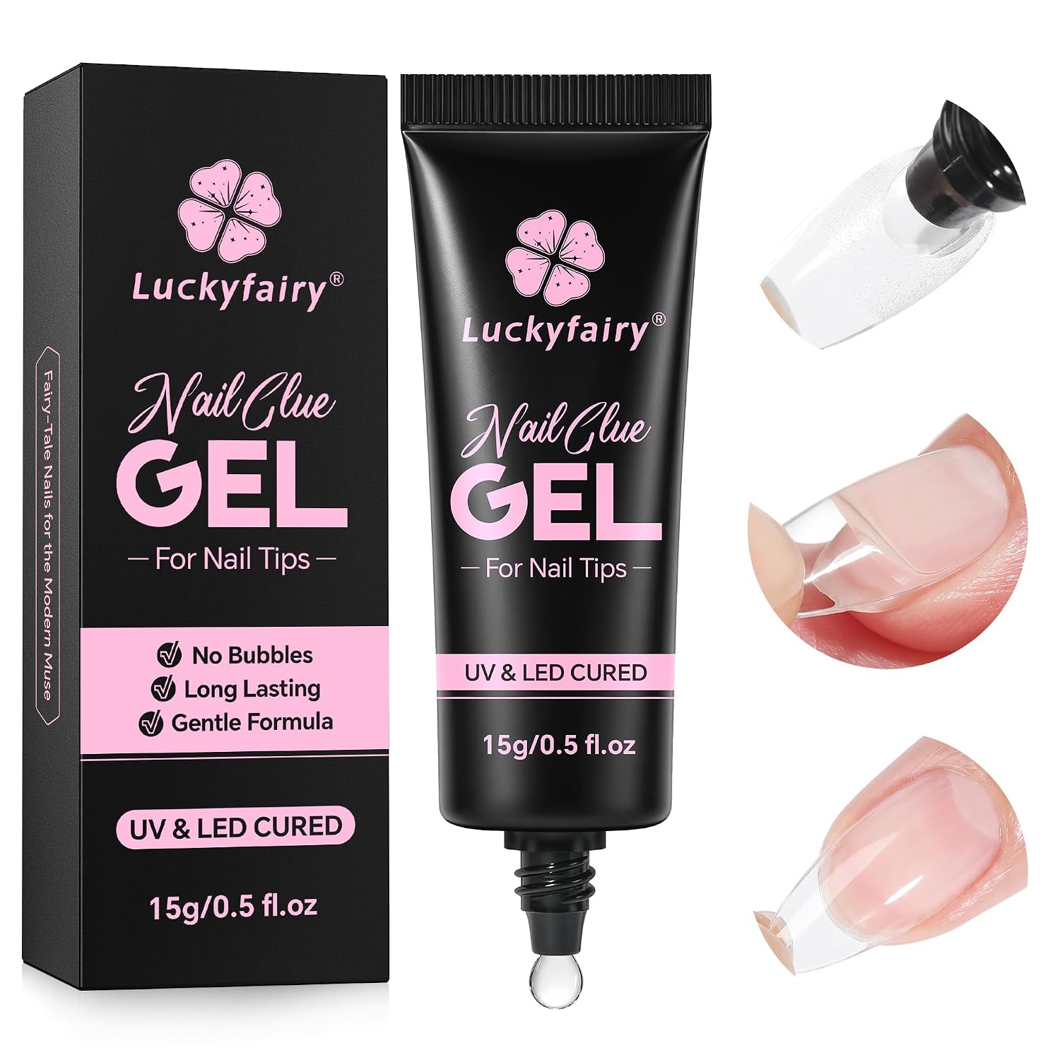 Soft Gel Nail Glue for Tips — Precise 15ml Bonding