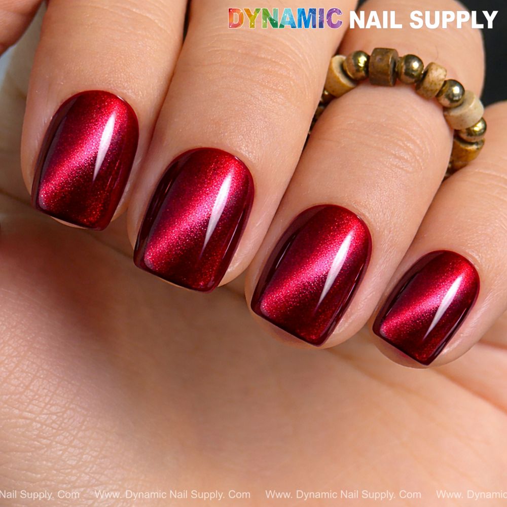 Bordeaux red magnetic cat eye polish bottle - 2
