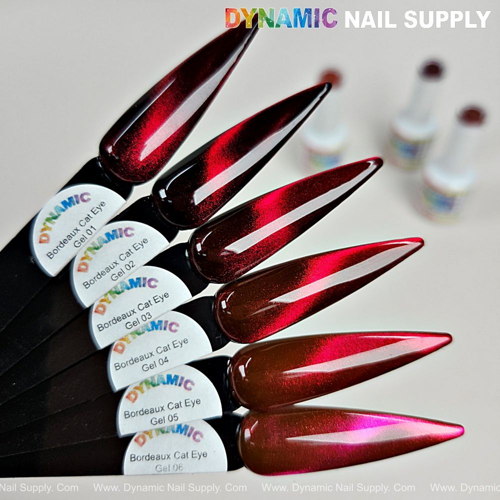 Bordeaux red magnetic cat eye polish bottle - 4