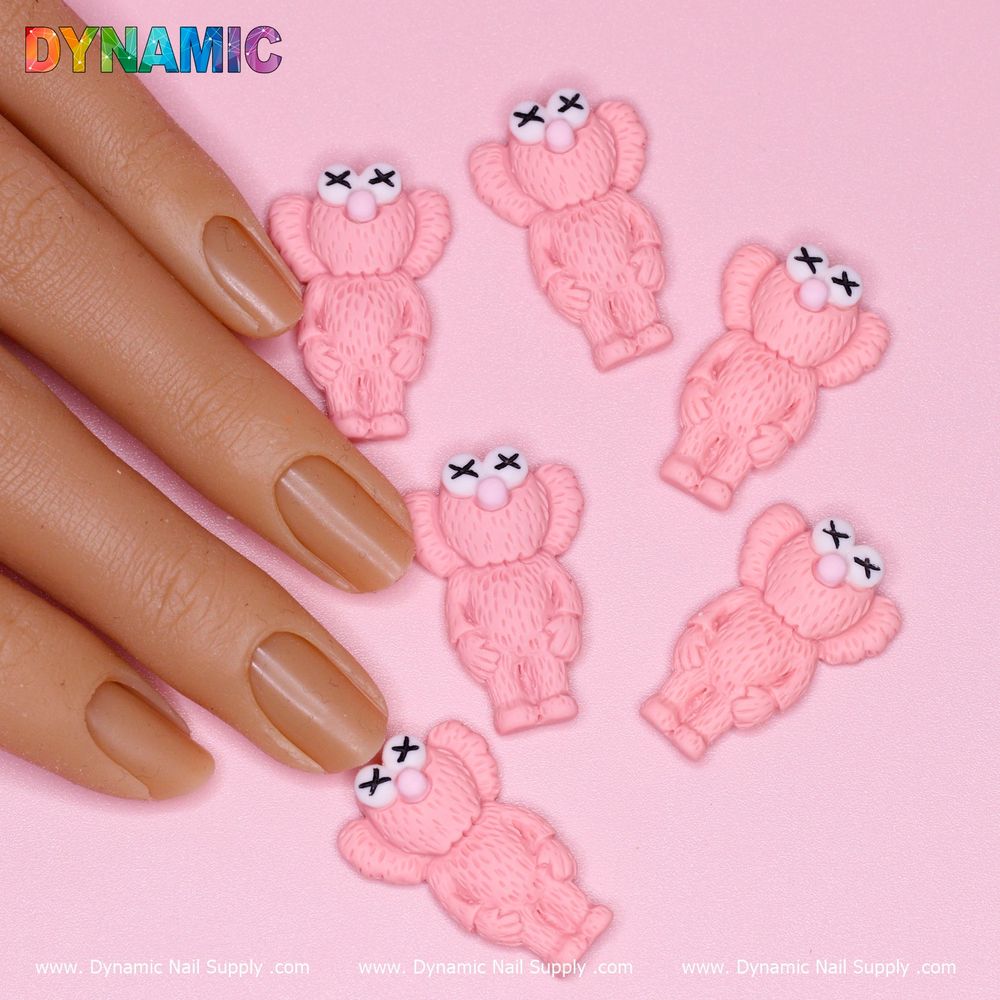 baby pink KAWS nail charms pack - 2