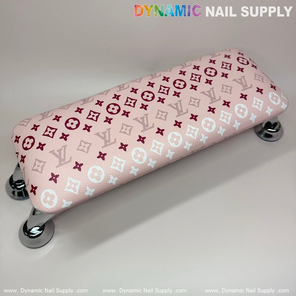 Pink white LV leather armrest cushion - 6