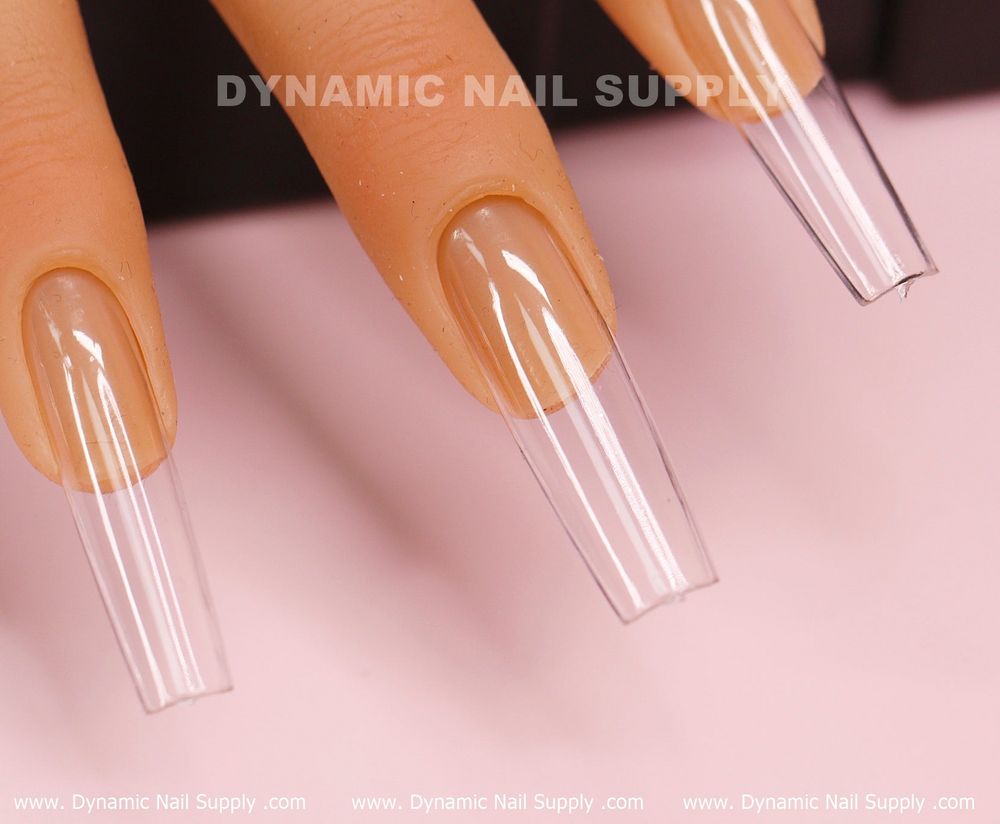 Clear long square Gel X tips box - 10