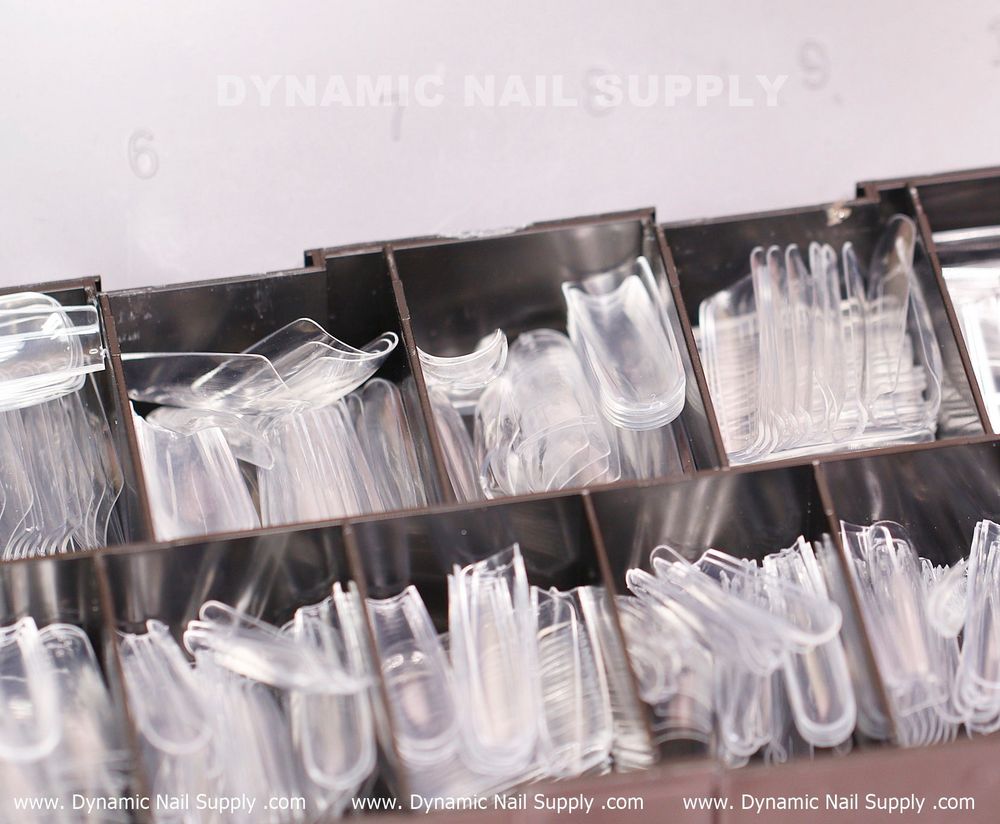 Clear long square Gel X tips box - 3