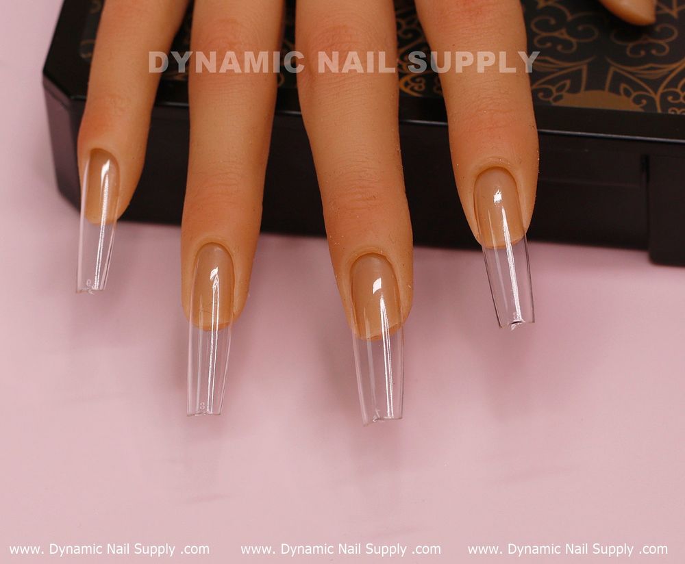 Clear long square Gel X tips box - 4