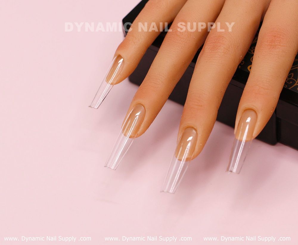 Clear long square Gel X tips box - 5