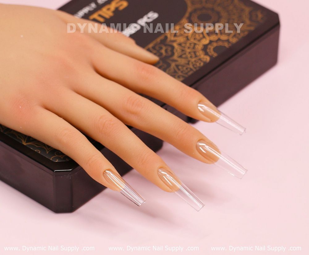 Clear long square Gel X tips box - 6