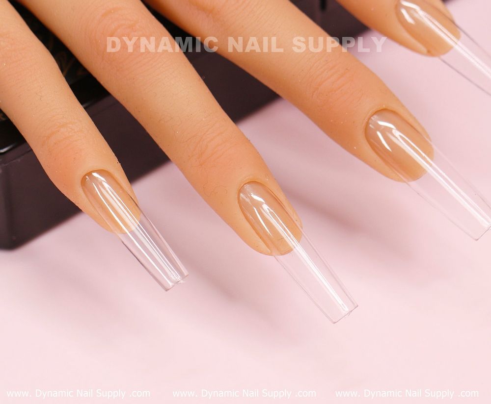 Clear long square Gel X tips box - 8