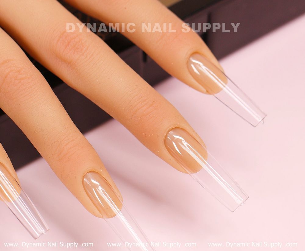 Clear long square Gel X tips box - 9