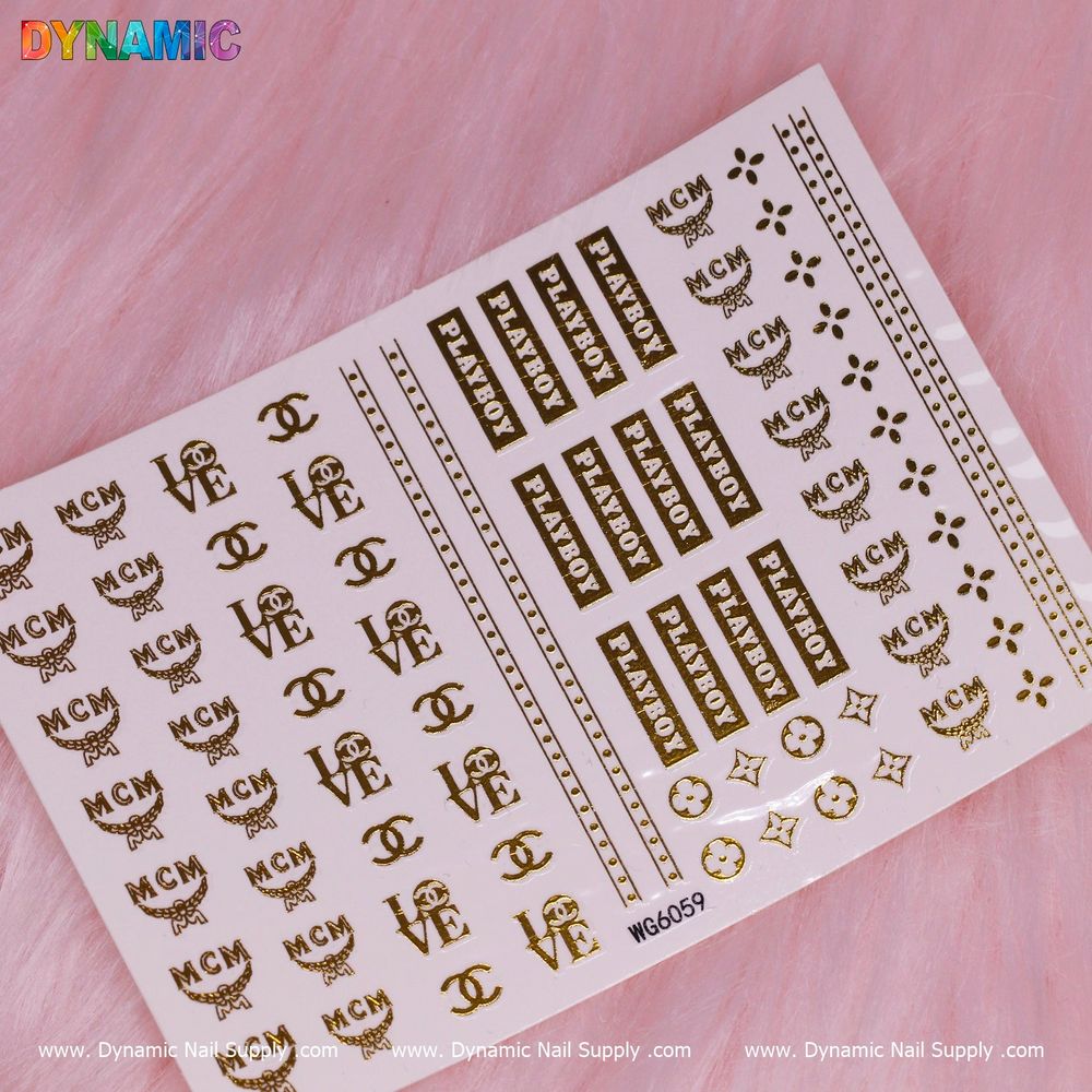 Luxury Gold Water Decals — WG6059 Gold Nail Stickers