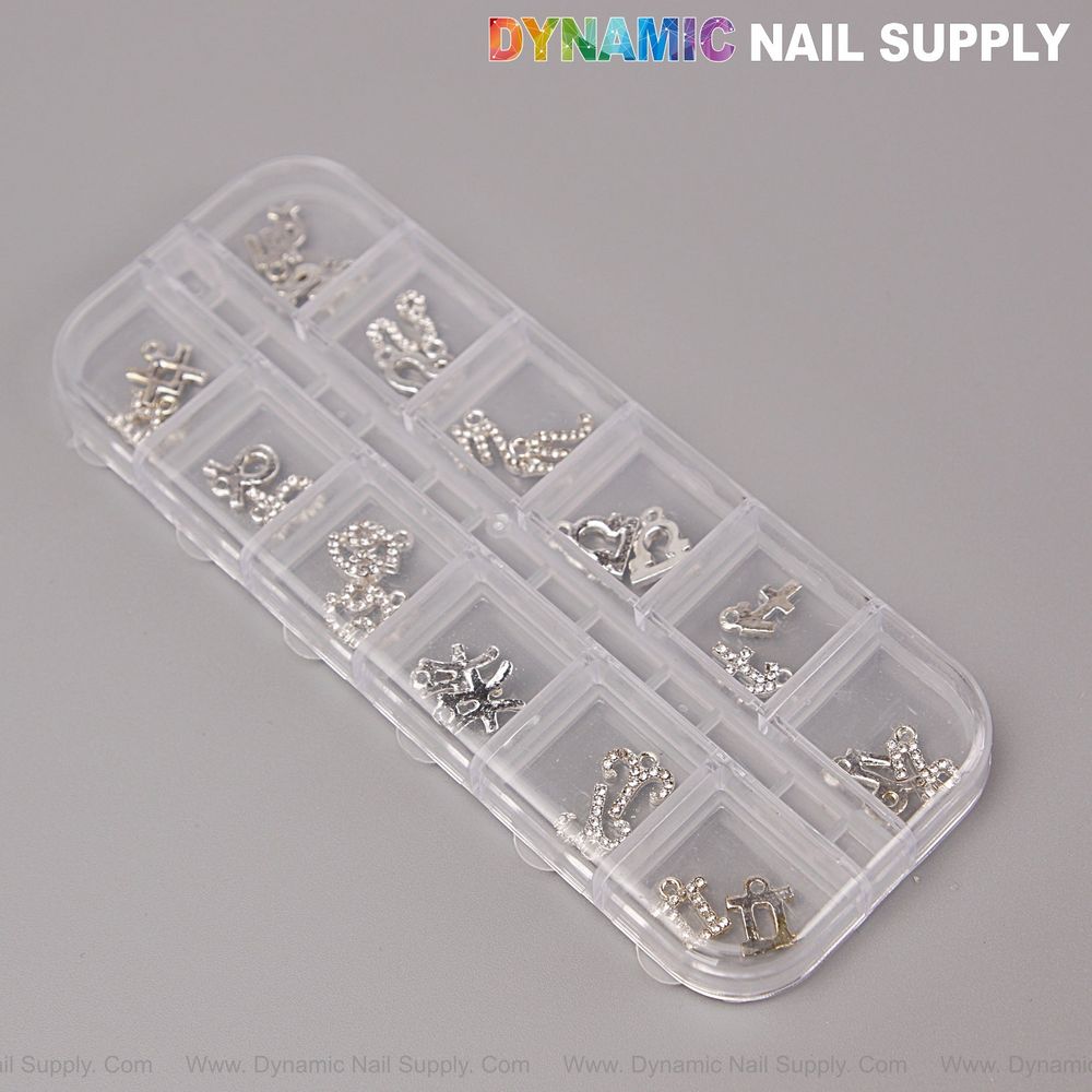Silver Zodiac Nail Charms for Fast Salon Workflow